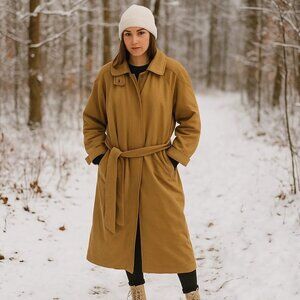 Gore Tex by Apparel Technologies Belted Long Women's Khaki Trench Jacket Coat 10